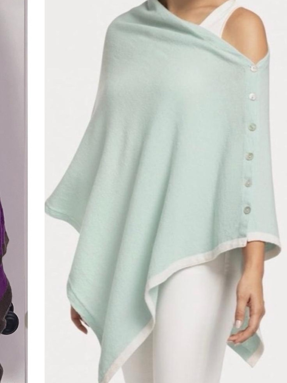 Spartina 449 Cashmere Wool Blend Women’s Sweater Poncho O/S